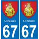 67 Lixhausen placa etiqueta de registro de la ciudad