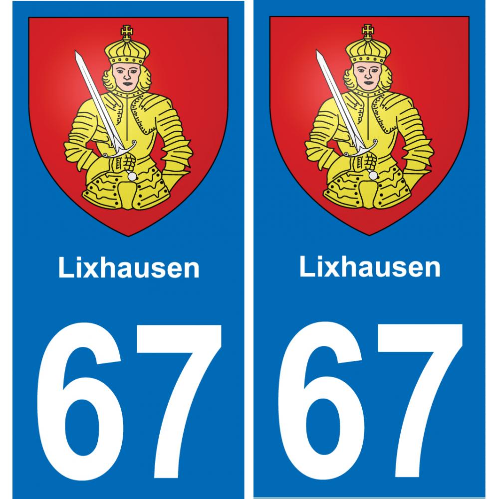67 Lixhausen placa etiqueta de registro de la ciudad