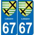 67 Lobsann autocollant sticker plaque immatriculation auto ville