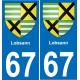 67 Lobsann sticker plate registration city