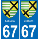 67 Lobsann autocollant sticker plaque immatriculation auto ville