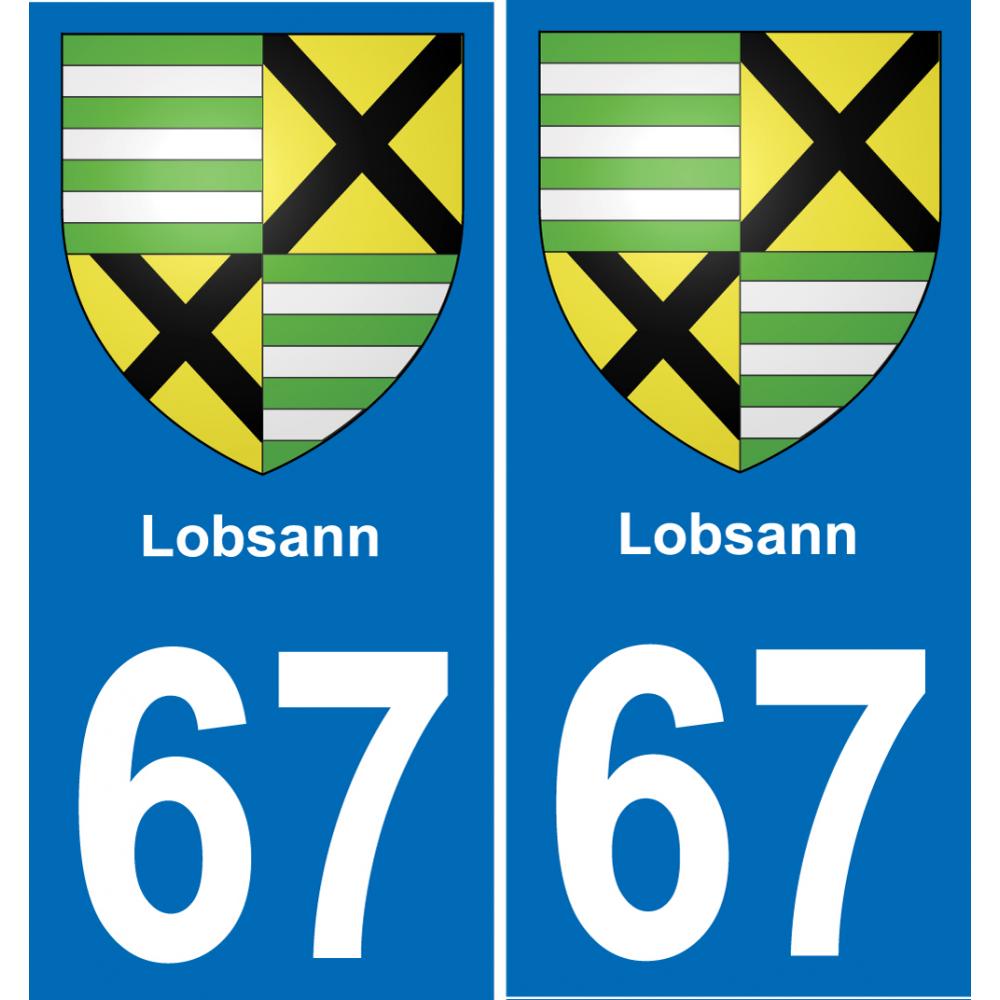 67 Lobsann sticker plate registration city