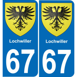 67 Lochwiller autocollant sticker plaque immatriculation auto ville