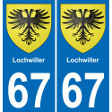 67 Lochwiller autocollant sticker plaque immatriculation auto ville