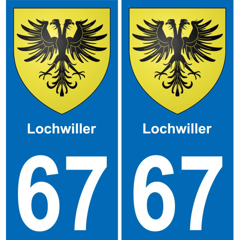 67 Lochwiller autocollant sticker plaque immatriculation auto ville