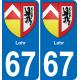 64 Pau autocollant sticker plaque immatriculation auto ville