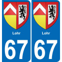 67 Lohr autocollant sticker plaque immatriculation auto ville