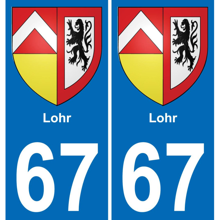 67 Lohr placa etiqueta de registro de la ciudad