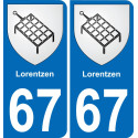 67 Lorentzen placa etiqueta de registro de la ciudad