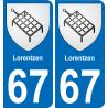 67 Lorentzen-aufkleber plakette ez stadt