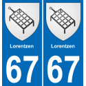 67 Lorentzen placa etiqueta de registro de la ciudad