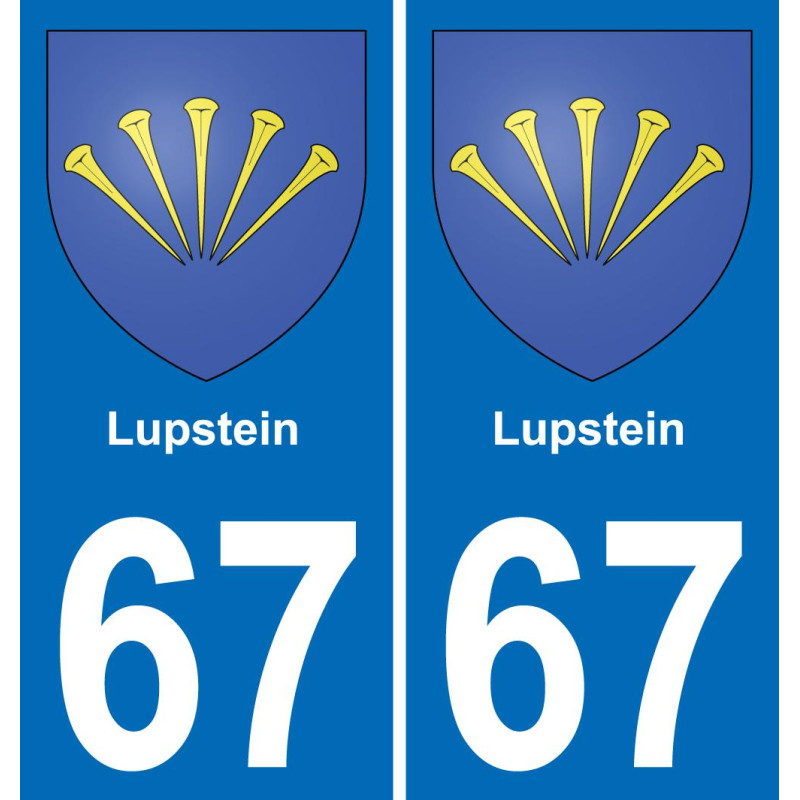 67 Lupstein sticker plate registration city
