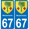67 Mackenheim placa etiqueta de registro de la ciudad