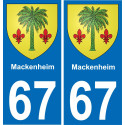 67 Mackenheim placa etiqueta de registro de la ciudad