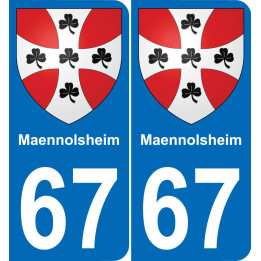 67 Maennolsheim autocollant sticker plaque immatriculation auto ville