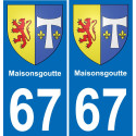 67 Maisonsgoutte placa etiqueta de registro de la ciudad
