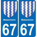 67 Matzenheim sticker plate registration city