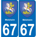 67 Melsheim-aufkleber plakette ez stadt