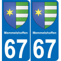 67 Memmelshoffen-aufkleber plakette ez stadt