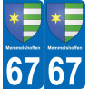 67 Memmelshoffen placa etiqueta de registro de la ciudad