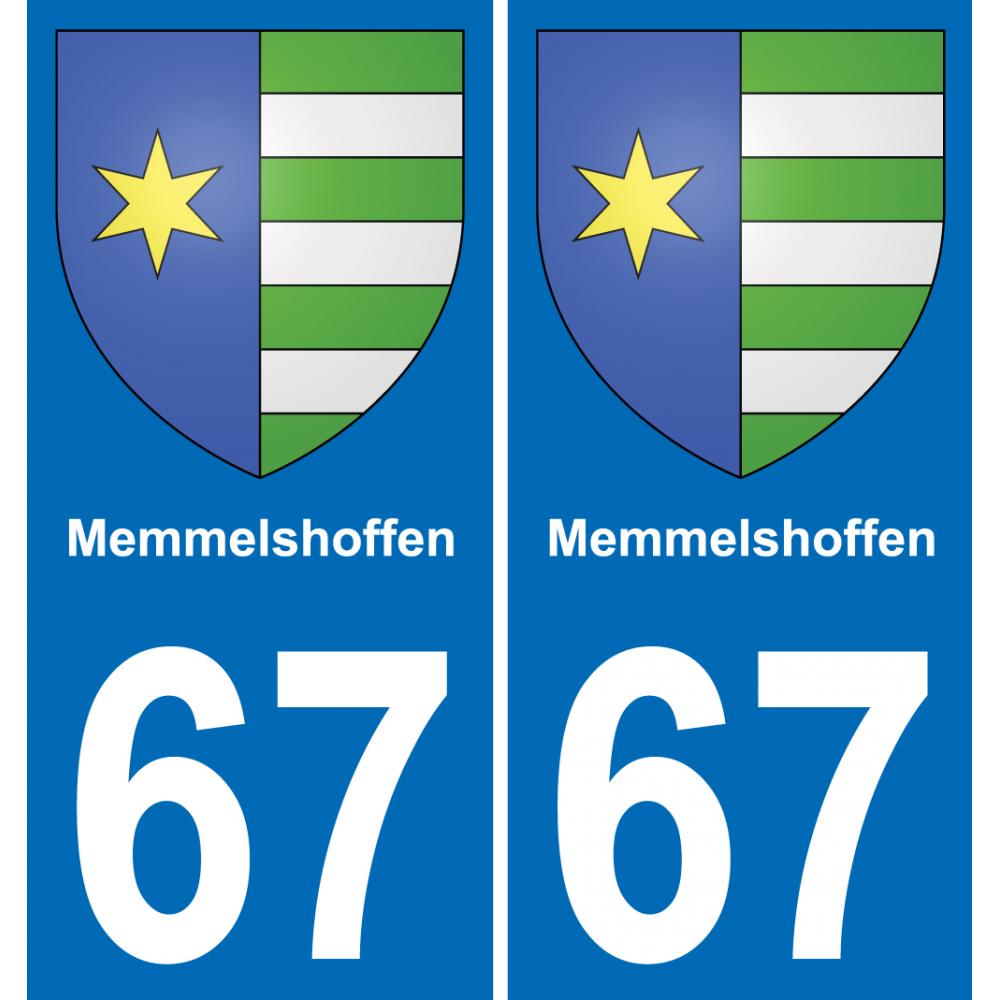 67 Memmelshoffen sticker plate registration city