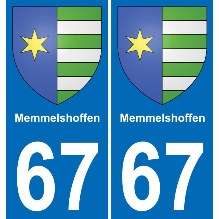 67 Memmelshoffen placa etiqueta de registro de la ciudad