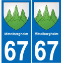 67 Mittelbergheim-aufkleber plakette ez stadt