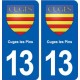 13 Cuges les Pins blason ville autocollant plaque sticker