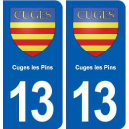 13 Cuges les Pins blason ville autocollant plaque sticker