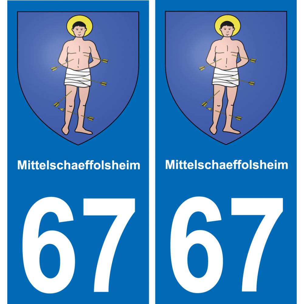 67 Mittelschaeffolsheim placa etiqueta de registro de la ciudad