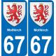 64 Pau autocollant sticker plaque immatriculation auto ville