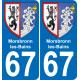 67 Morsbronn-les-Bains placa etiqueta de registro de la ciudad