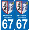67 Morsbronn-les-Bains placa etiqueta de registro de la ciudad