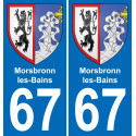 67 Morsbronn-les-Bains placa etiqueta de registro de la ciudad