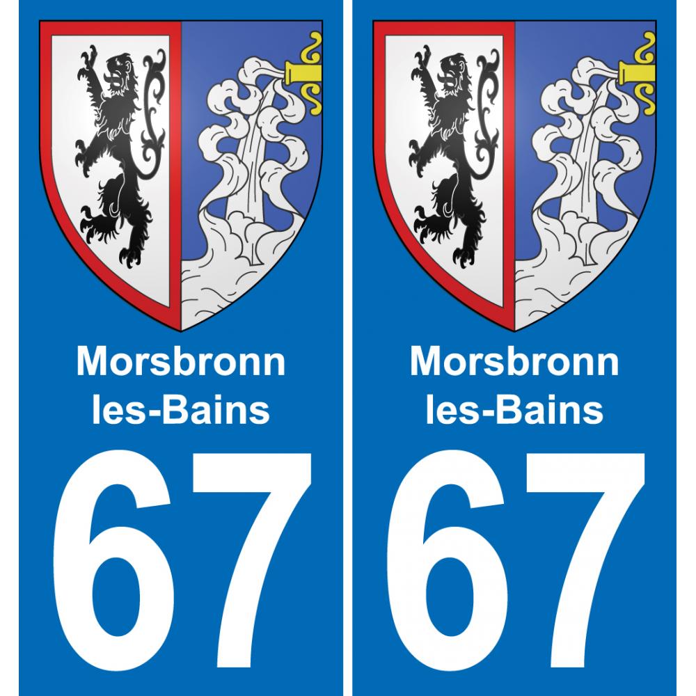 67 Morsbronn-les-Bains autocollant sticker plaque immatriculation auto ville