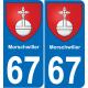 67 Morschwiller sticker plate registration city