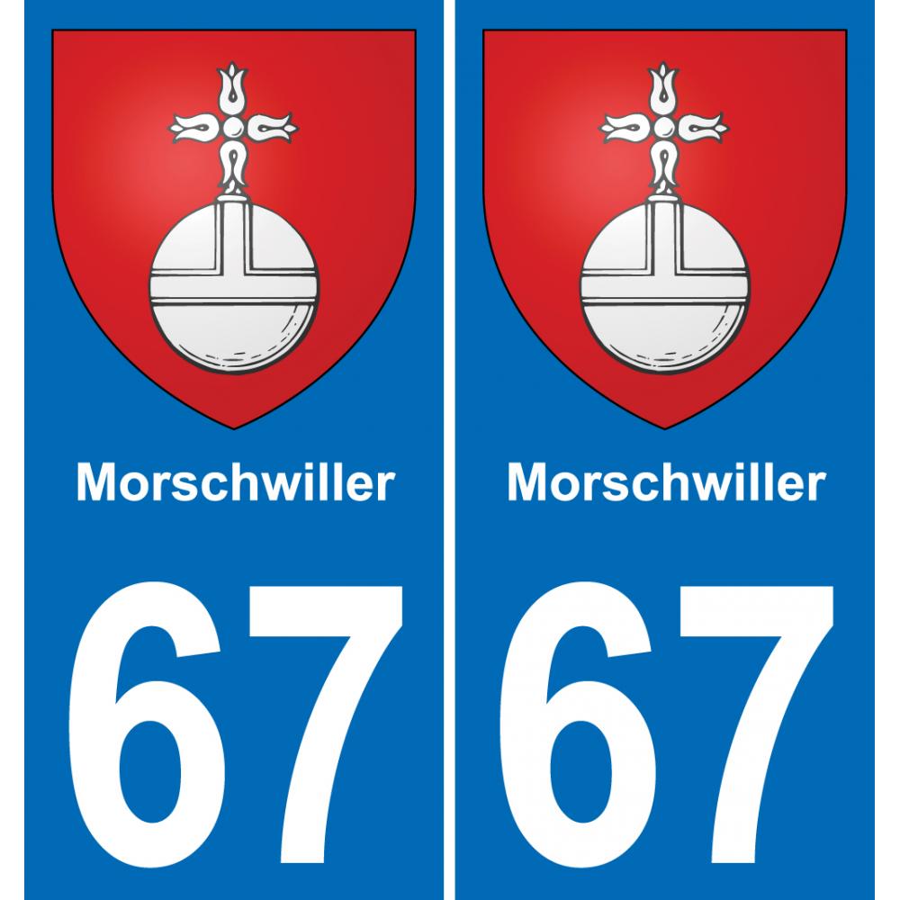 67 Morschwiller autocollant sticker plaque immatriculation auto ville