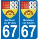 67 Muhlbach-sur-Bruche-aufkleber plakette ez stadt