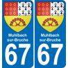 67 Muhlbach-sur-Bruche-aufkleber plakette ez stadt