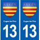 13 Cuges les Pins blason ville autocollant plaque sticker