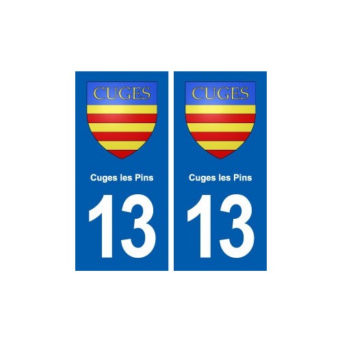 13 Cuges les Pins blason ville autocollant plaque sticker