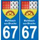 67 Muhlbach-sur-Bruche-aufkleber plakette ez stadt