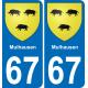 67 Mulhausen sticker plate registration city