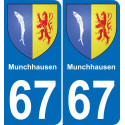 67 Munchhausen placa etiqueta de registro de la ciudad