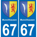 67 Munchhausen autocollant sticker plaque immatriculation auto ville
