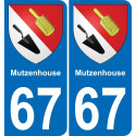 67 Mutzenhouse placa etiqueta de registro de la ciudad