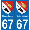 67 Mutzenhouse placa etiqueta de registro de la ciudad