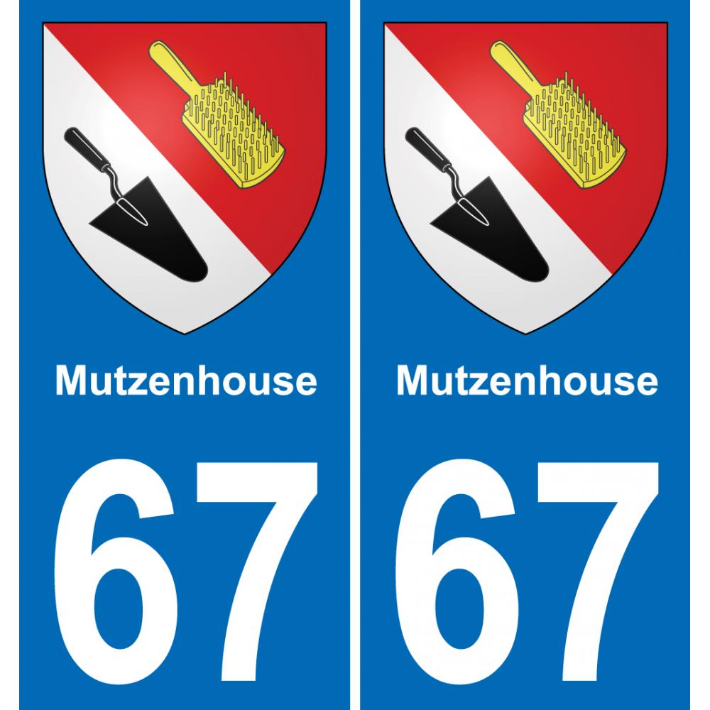 67 Mutzenhouse sticker plate registration city