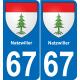67 Natzwiller autocollant sticker plaque immatriculation auto ville