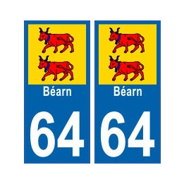 64 Bearn autocollant plaque